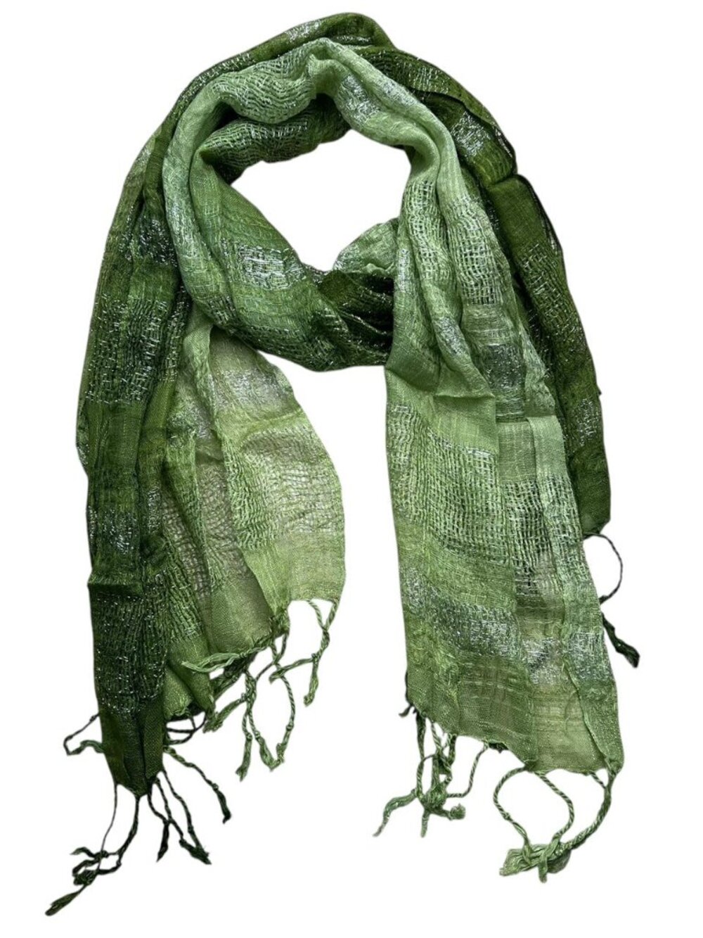 Women's Ombre Viscose Scarf with Metallic Shimmer - Lightweight Long Scarf (67x2